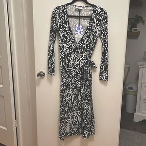 Diane Von Furstenberg XXS Wrap Dress New Black and White Rare Gilmore Girls DVF